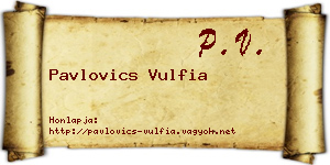Pavlovics Vulfia névjegykártya